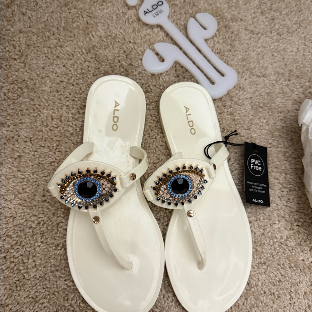 Aldo Cream Sandals with Unique Design